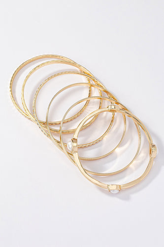 Gold Stackable Bangle Bracelet Set