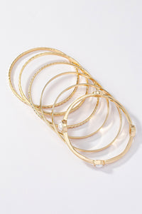 Gold Stackable Bangle Bracelet Set