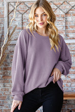 Heimish Full Size Round Neck Dropped Shoulder Blouse**