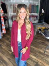 Wine Open Front  Cardigan *FINAL SALE*