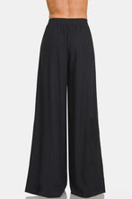 Zenana Pleated Linen Blend Wide Leg Pants**