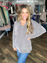 Black and White Ribbed Hooded Top