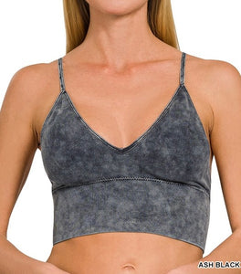 Washed Ribbed Bra Padded Tank Top