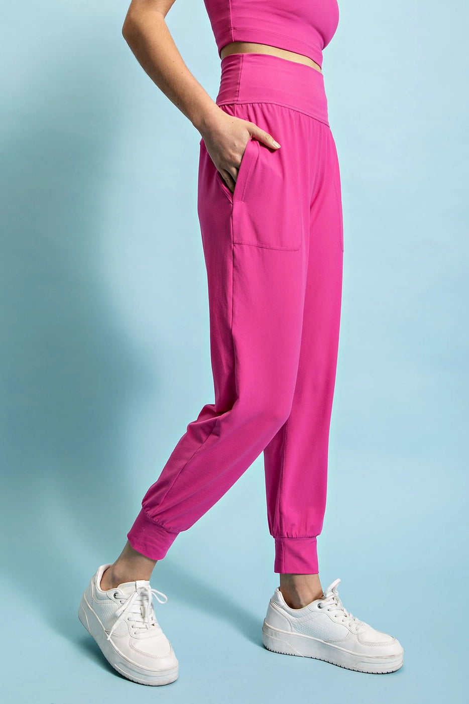 Flamingo Pink Butter Soft Joggers with Pockets