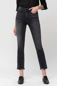 Flying Monkey Black High Rise Crop Slim Straight Denim Jeans