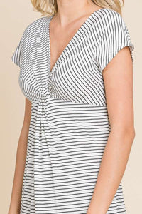 Culture Code Full Size Striped Twisted Detail Dress**