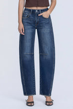 Vervet High Rise Dark Wash Full Length Barrel Jeans
