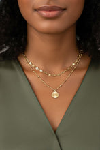 2 Row Marina Chain And Sun Pendant Necklace