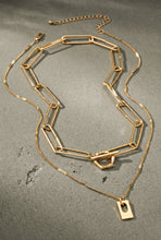 Amber's Necklace - Two Row Link Chain And Delicate Chain Necklace