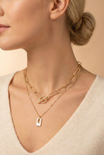 Amber's Necklace - Two Row Link Chain And Delicate Chain Necklace