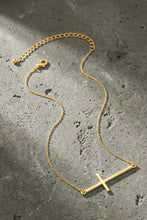 Hammered Sideway Cross Necklace