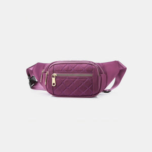 Zenana Quilted Multi Pocket Waist Belt Bag**