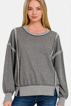 Zenana Washed Exposed-Seam Sweatshirt**