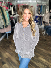 Black and White Ribbed Hooded Top