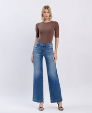 Flying Monkey High Rise Trouser Hem Wide Leg Denim Jeans
