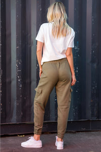 Olive Cargo Pocket Joggers