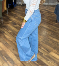 Risen High Rise Wide Wide Leg Denim Jeans