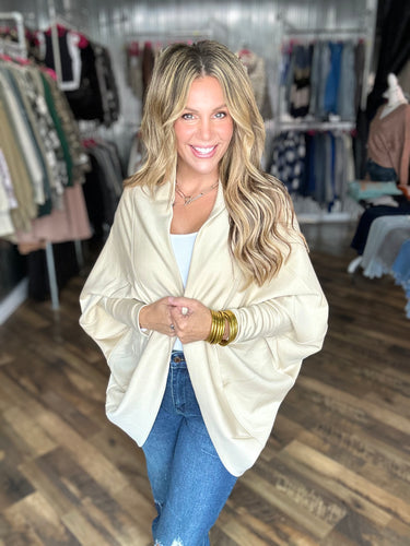 Natural Elevated Cocoon Style Cardigan