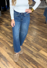 Vervet High Rise Dark Wash Full Length Barrel Jeans