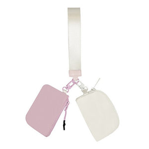 Nylon Double Pouch Wristlet Wallets