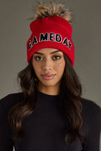 Red & Black Game Day Pom Hat