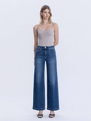 Flying Monkey High Rise Crease Line Wide Denim Jeans