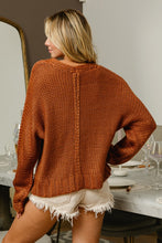 BiBi V-Neck Cable Knit Sweater**