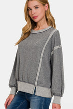 Zenana Washed Exposed-Seam Sweatshirt**