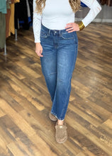 Vervet High Rise Dark Wash Full Length Barrel Jeans