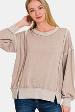 Zenana Washed Exposed-Seam Sweatshirt**