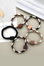 5 piece two tone braided hair ties
