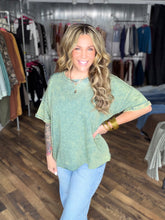 Ash Jade French Terry Acid Washed Tee