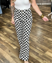 Checkered Denim Pants