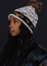 Gray Pom Hat w/ Green Plaid Trim