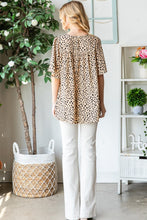 Heimish Full Size Animal Print Flutter Sleeve Blouse**