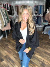 Black Elevated Cocoon Style Cardigan *FINAL SALE*