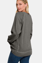 Zenana Round Neck Long Sleeve Sweatshirt**