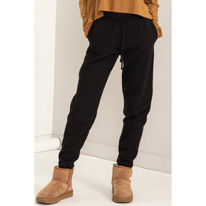 Black Drawstring Jogger Pants