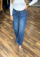 Vervet High Rise Dark Wash Full Length Barrel Jeans