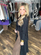 Black Cozy Knit Maxi Duster Cardigan