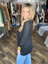 Black Soft Wrap Shirred Side Open Cardigan