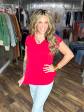 Ruby Sleeve V-neck Round Hem Top