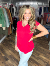 Ruby Sleeve V-neck Round Hem Top