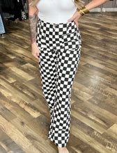 Checkered Denim Pants