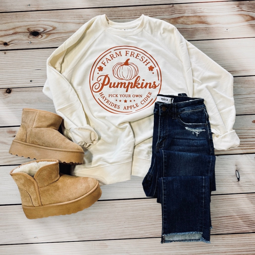 Farm Fresh Pumpkins Lightweight Sweatshirt