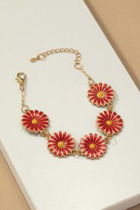 Metal Daisy Flower Bracelet