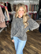 Ashed Black Mineral Wash Twisted Lightweight Hoodie *FINAL SALE*