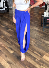 Blue Side Slit Pants