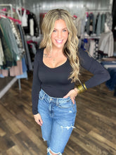 Nikibiki Black Clean Line Sweetheart Long Sleeve Top