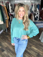 Moss Green Relaxed Fit Lightweight Sweatshirt